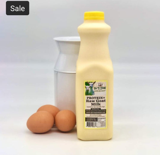 BJ's Raw Goat's Milk+ Raw eggs